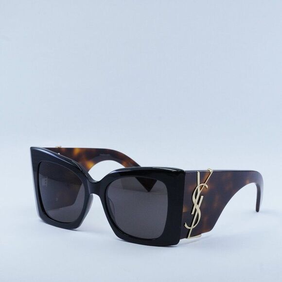 NEW SAINT LAURENT SLM119 BLAZE 003 BLACK HAVANA/DARK GREY SUNGLASSES - Picture 1 of 8